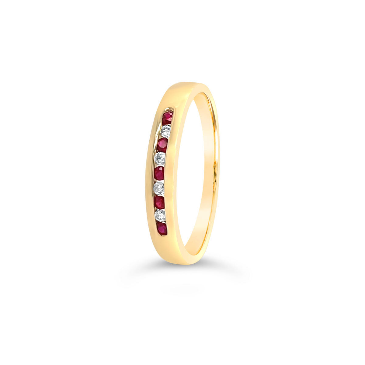9k Yellow Gold 5 Ruby & 4 Diamond Eternity Ring
