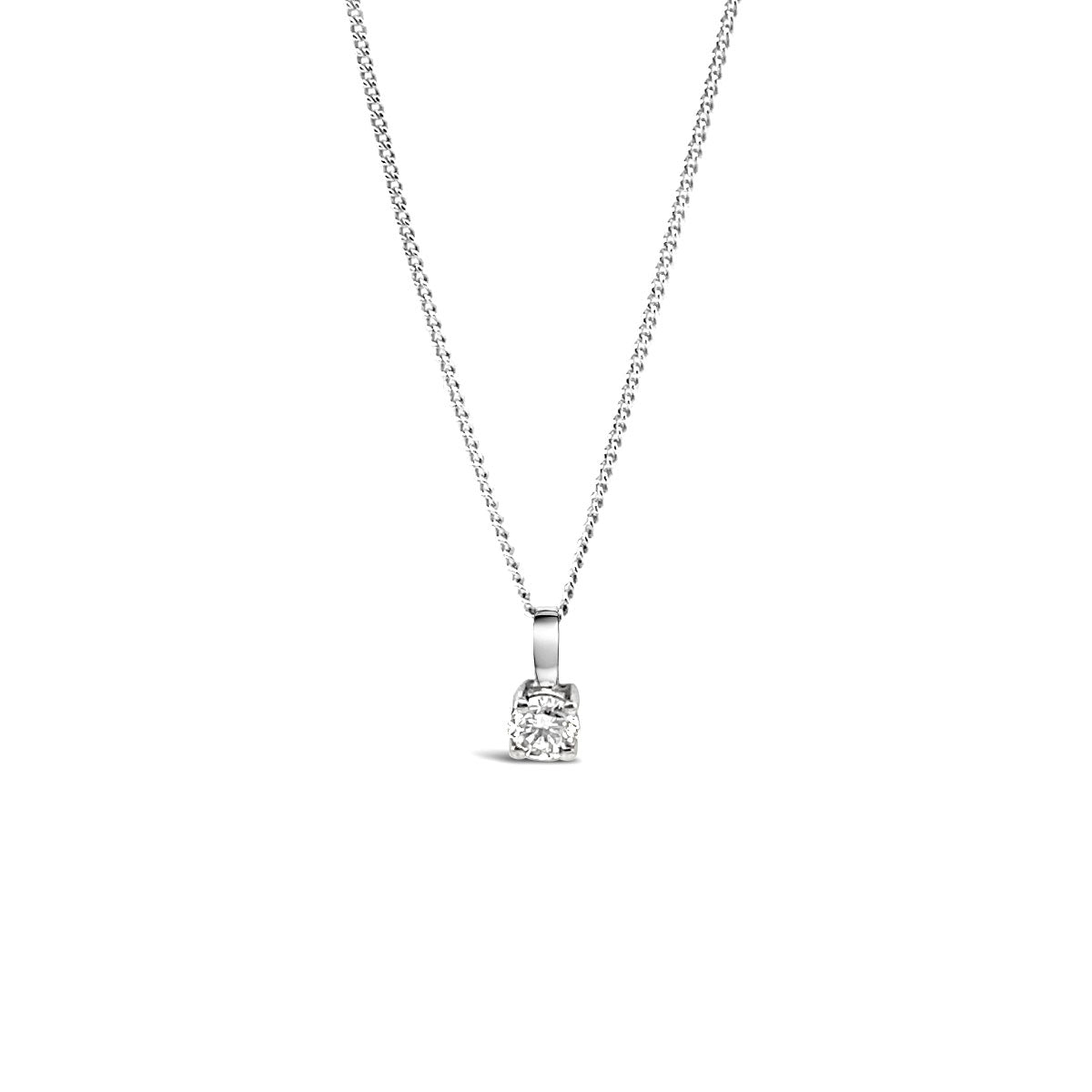 18k White Gold 0.25ct Diamond Solitaire Pendant