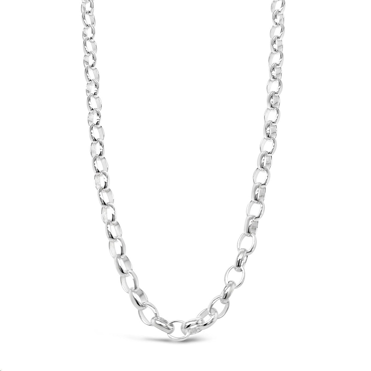 55cm Sterling Silver V360 Oval Belcher Chain