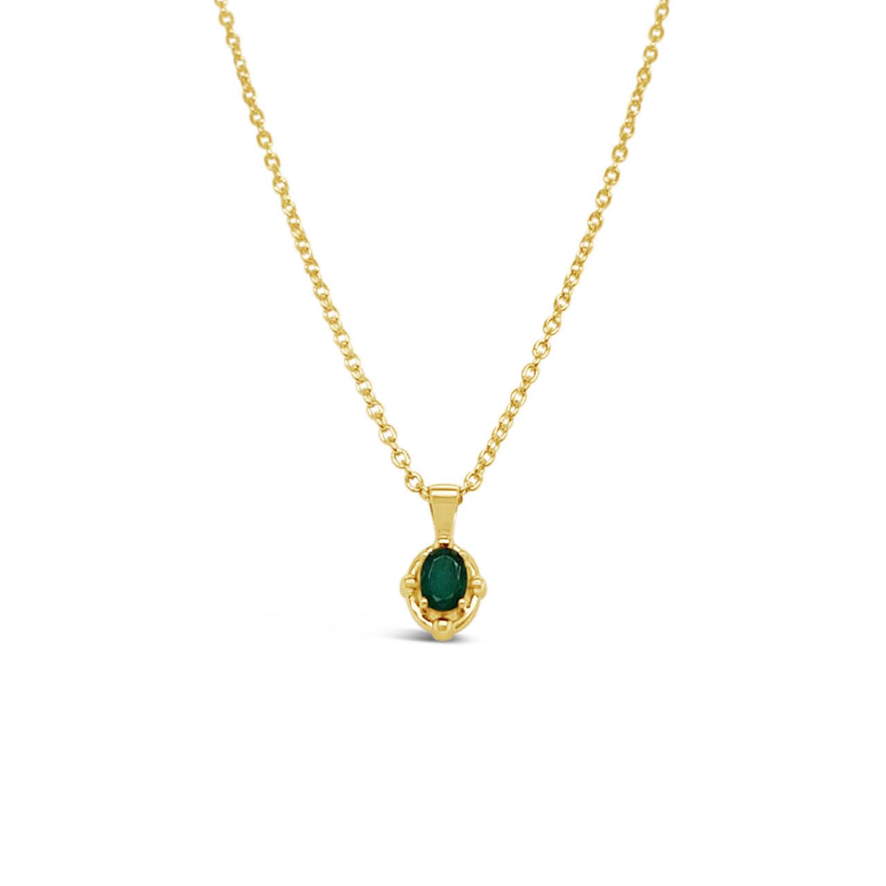 9k Yellow Gold Emerald Pendant - Jamies Jewellers