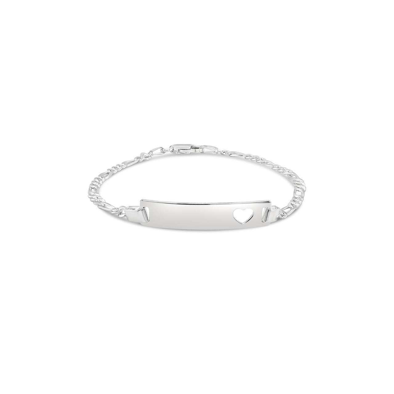 Sterling Silver Heart ID Bracelet