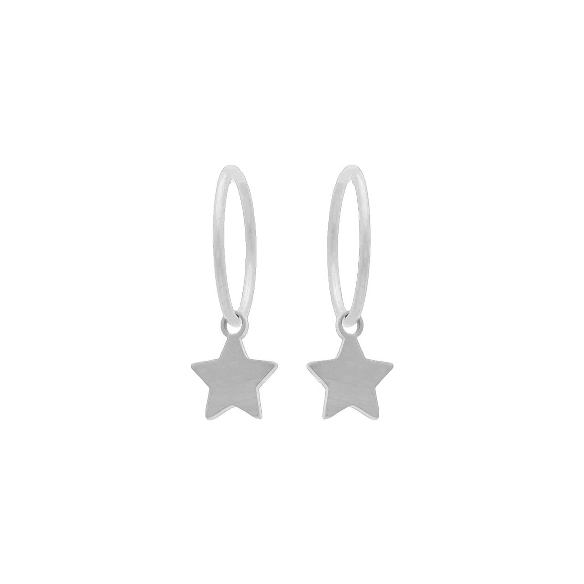 Sterling Silver Star Drop Sleeper Earrings