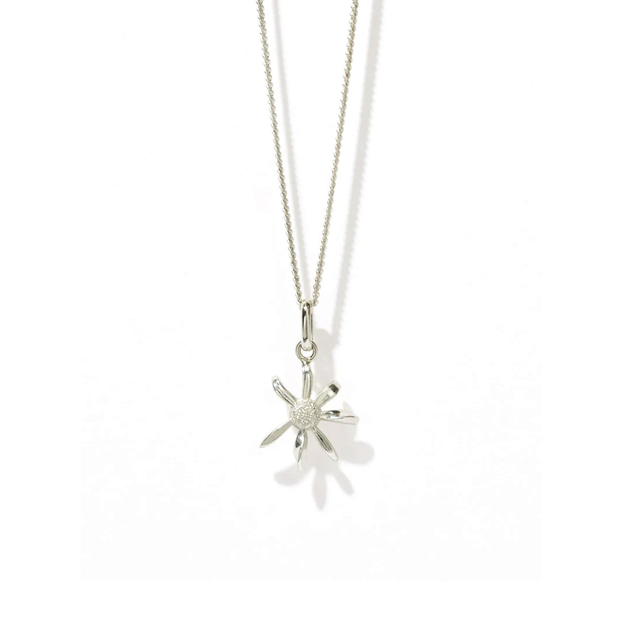 Sterling Silver Daisy Charm Necklace - 50cm
