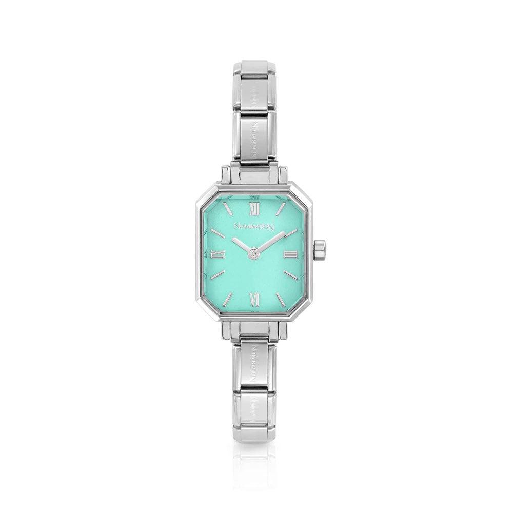 Watch Paris 076037/032 Stainless Steel & Rectangle Turquoise Dial - Jamies Jewellers