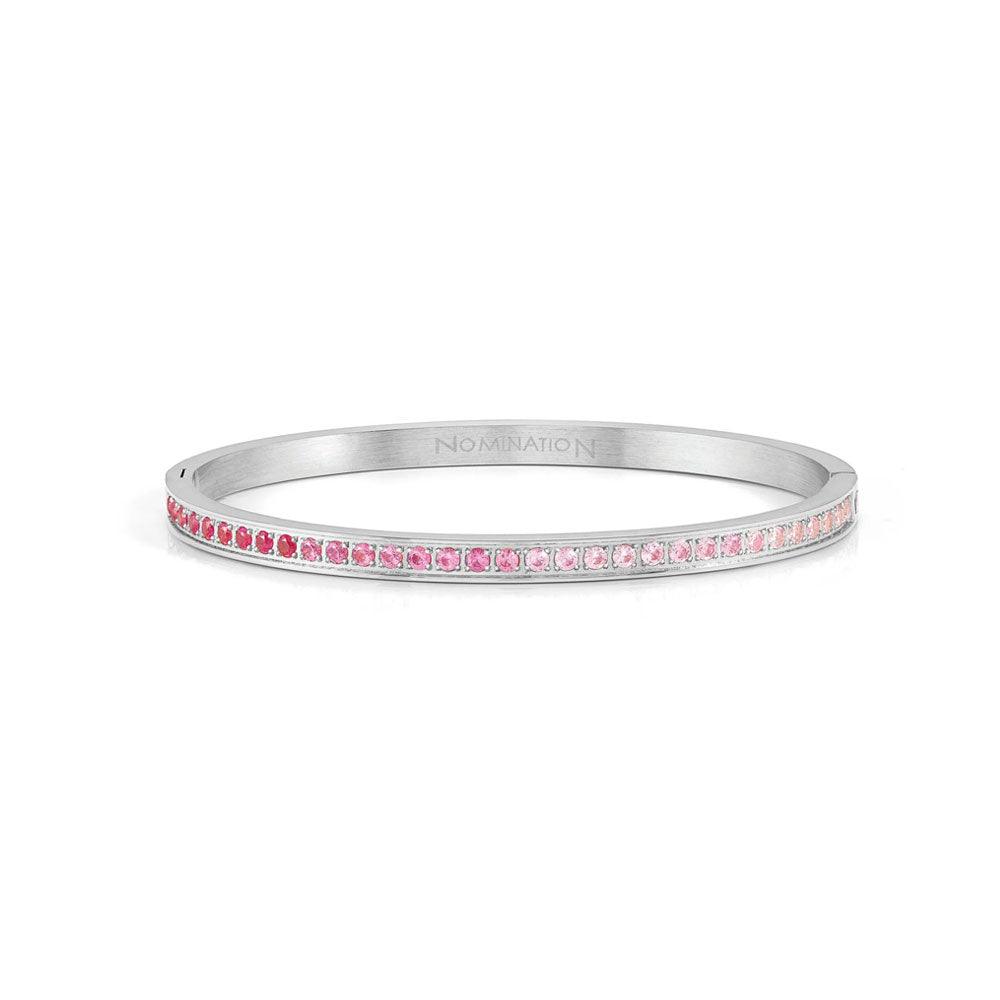 Pretty Bangles 029506/002 Silver With Gradient Pink CZ - Large - Jamies Jewellers