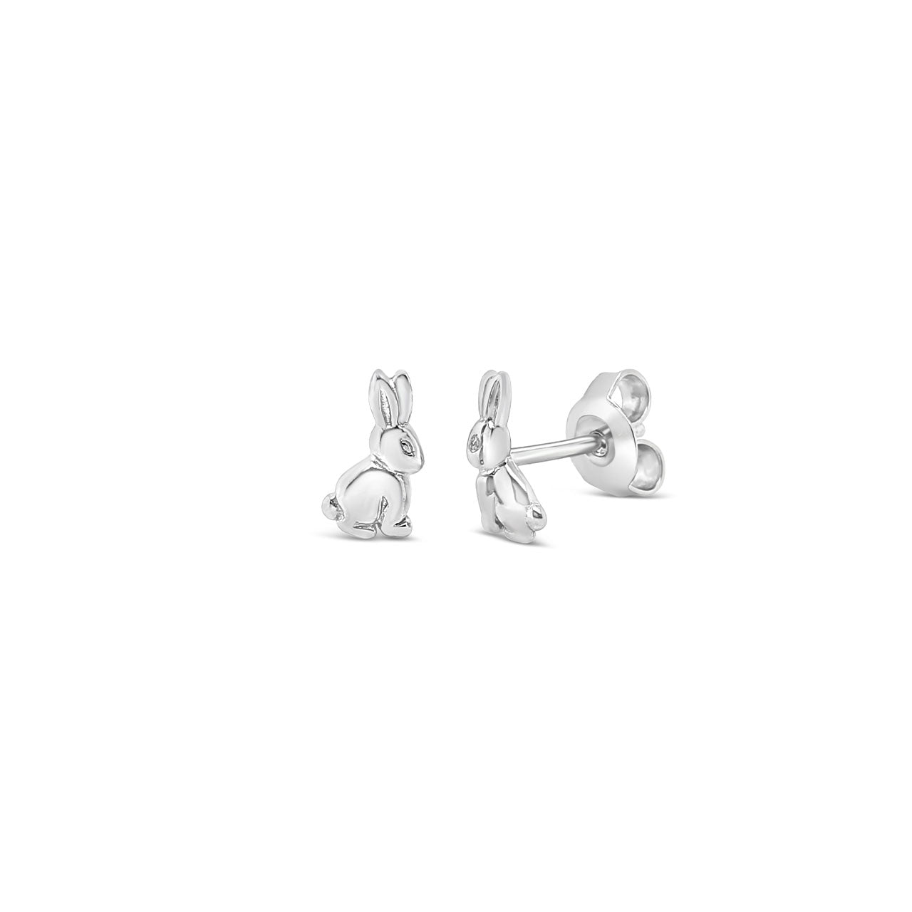 Sterling Silver Rabbit Stud Earrings