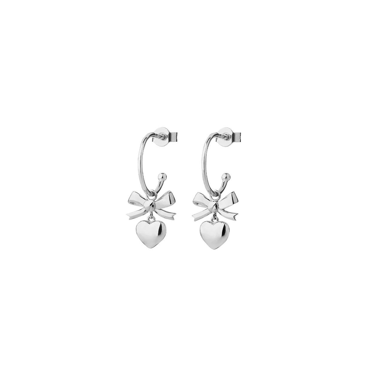 Mini Superlove Hoop Earrings Silver