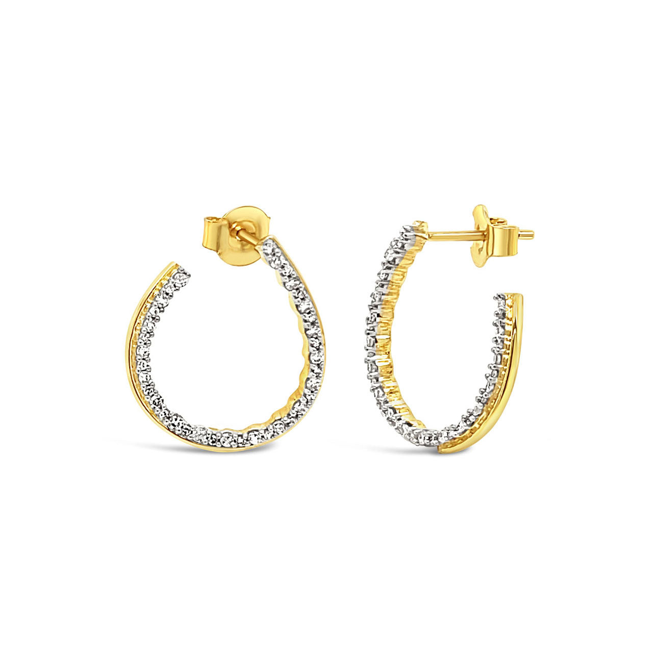 9k Yellow Gold 0.33ct Diamond Twist Hoop Earrings