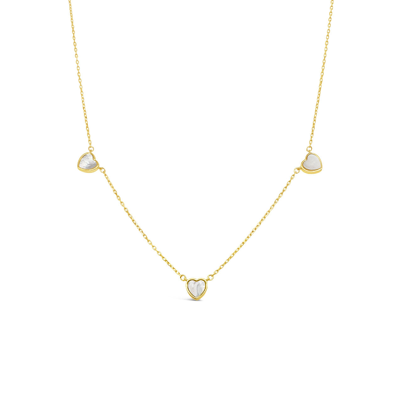 9k Yellow Gold Mother of Pearl Heart Necklace
