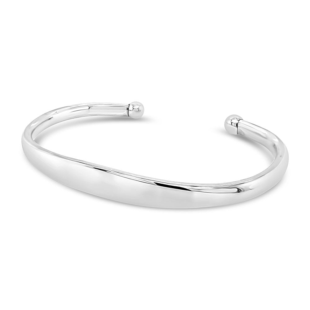 Sterling Silver Large Heavy Mens Tension Bangle