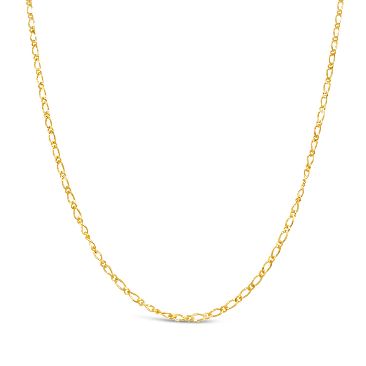 45cm 9k Yellow Gold FC401 1/1 Figaro Diamond Cut Chain