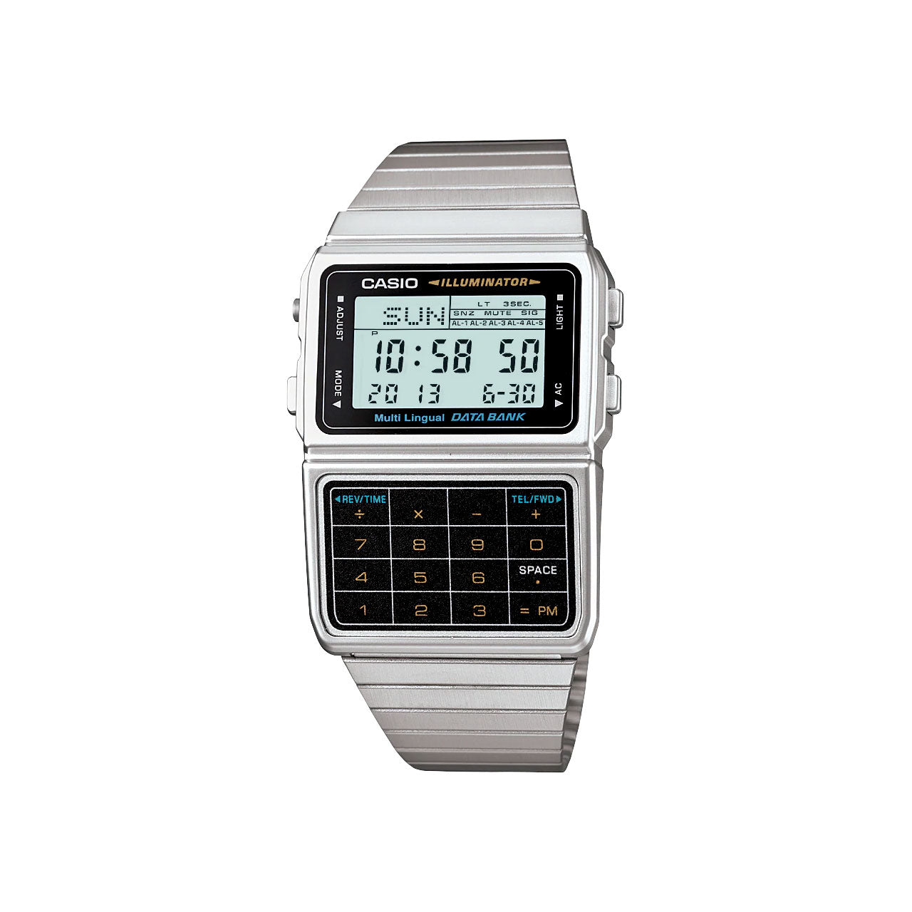Casio Vintage Databank Calculator Silver Watch - DBC611-1D
