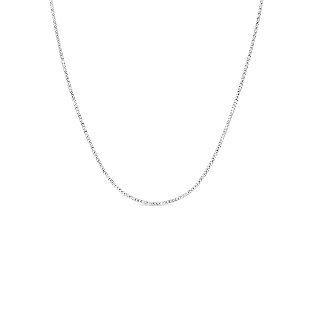 45cm Sterling Silver CD40 Rhodium Plated Chain
