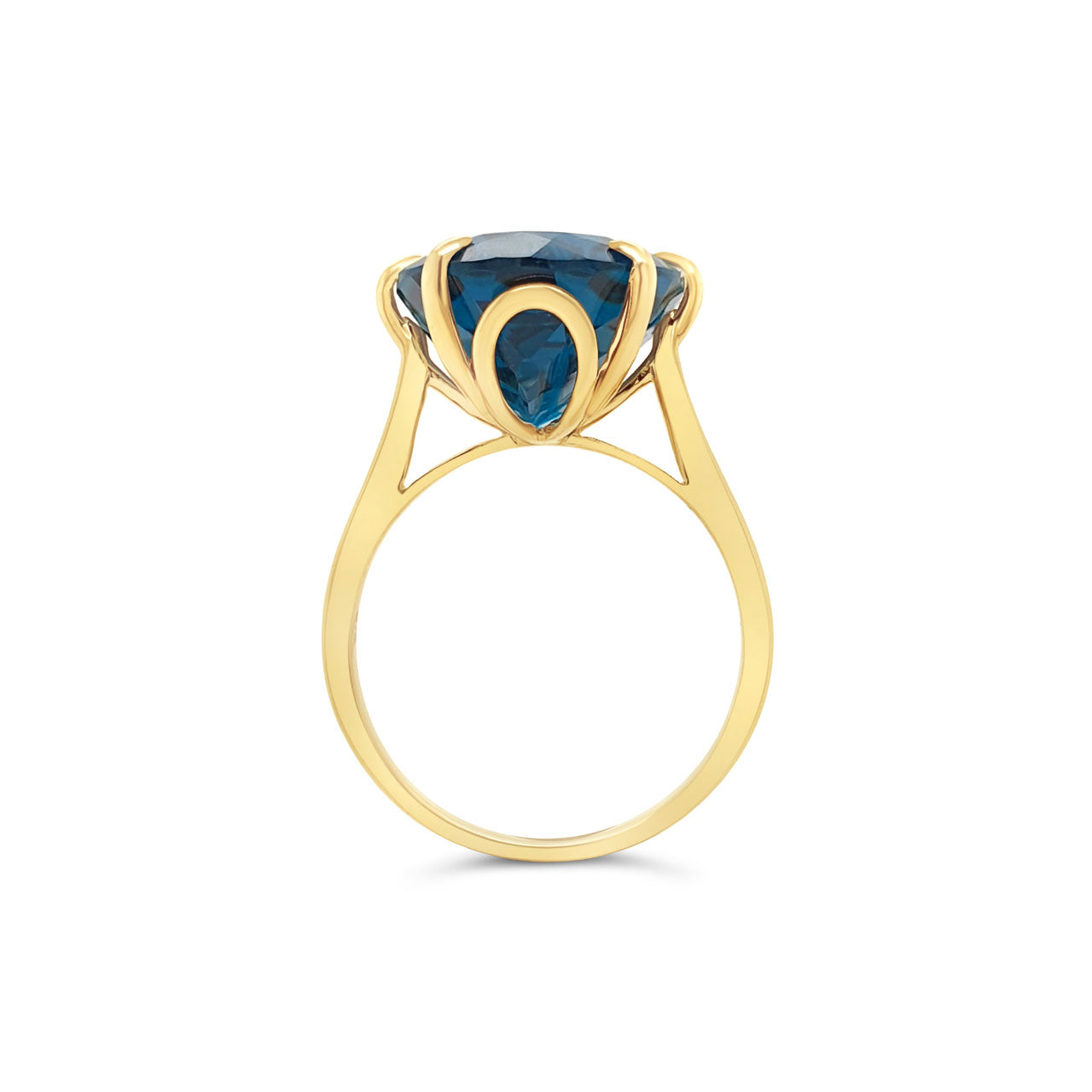 9k Yellow Gold 14.66ct London Blue Topaz Dress Ring