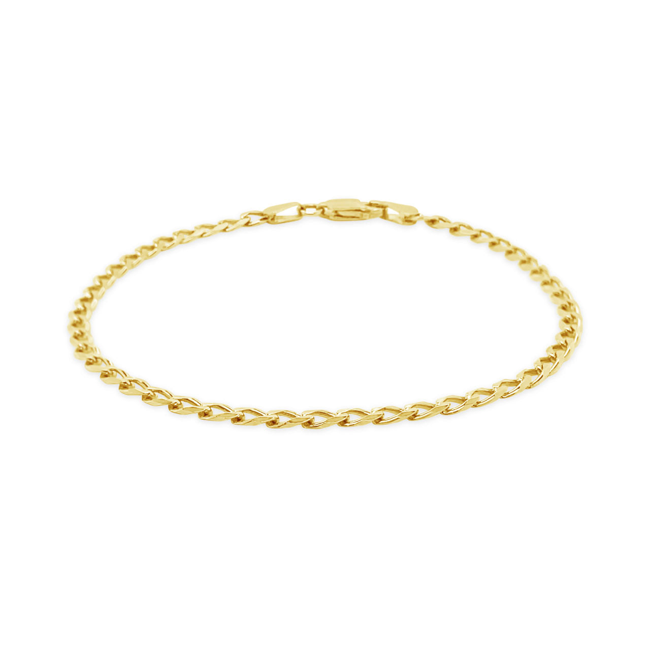 9k Yellow Gold 19cm Open Curb Bracelet