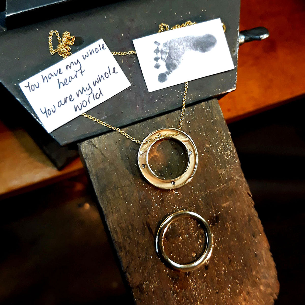 9k Yellow Gold Circle of Love Diamond Pendant