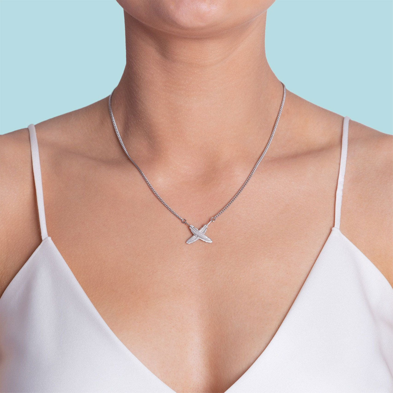 Sterling Silver Feather Kisses Pendant