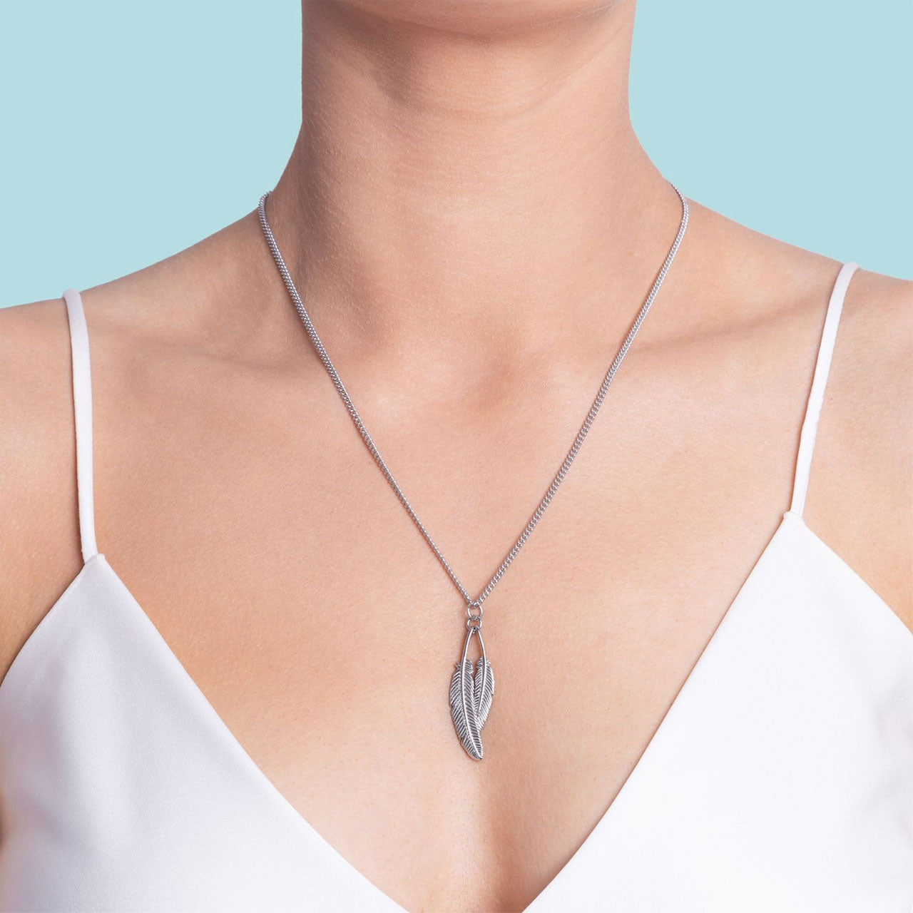 Sterling Silver Duo Miromiro Feather Pendant