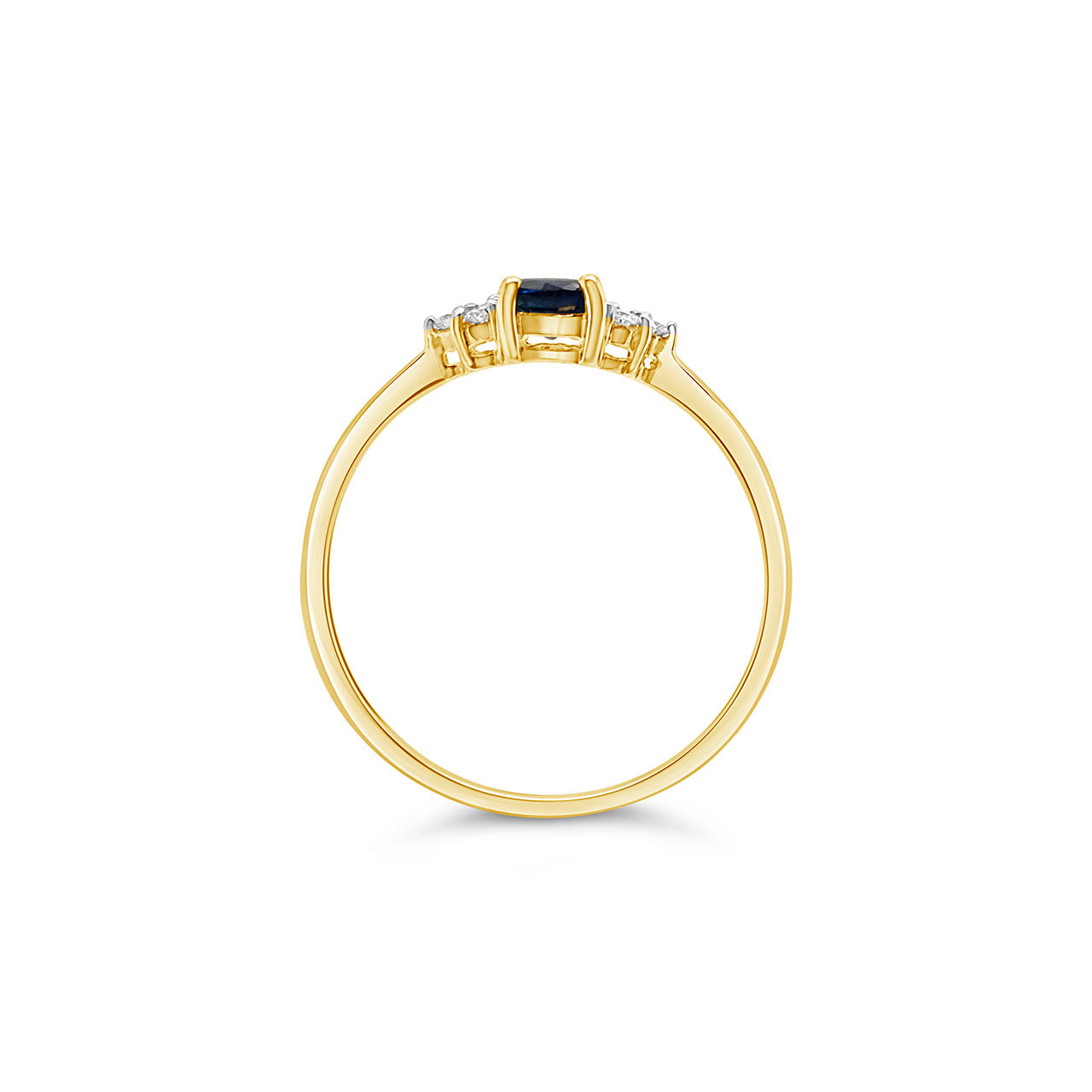 9k Yellow Gold Sapphire & Diamond Dress Ring