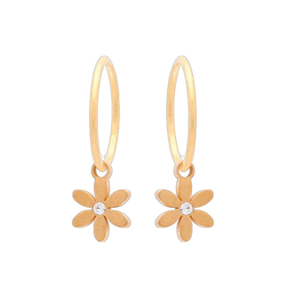 Sterling Silver Gold Plated Daisy Sleeper Earrings