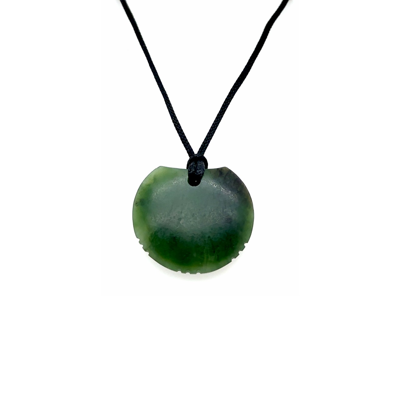 Medium Green Disc Tool Greenstone Pendant