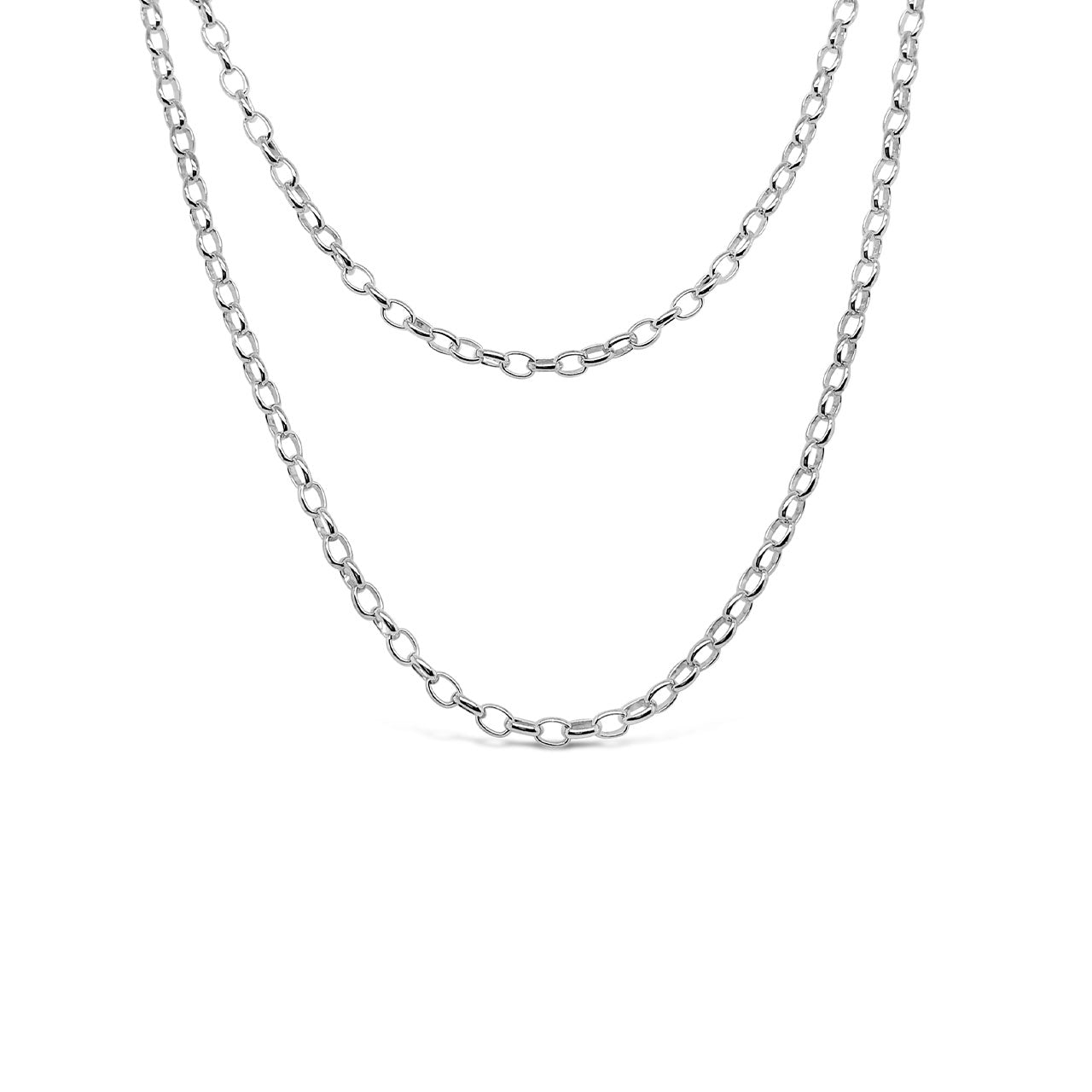 90cm Sterling Silver BO1 Medium Weight Oval Belcher Chain