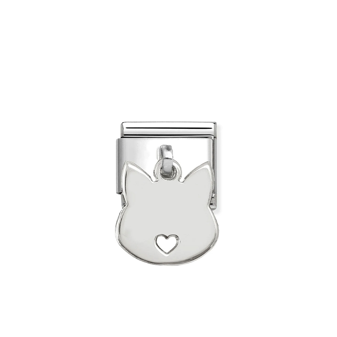Composable Classic Link 331801/15 Cat Engraving Pendant Charm In Silver