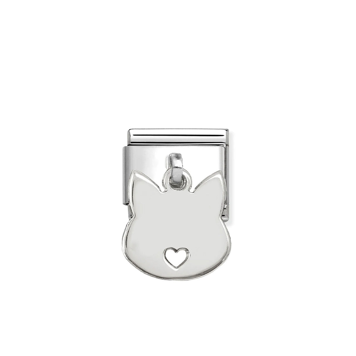 Composable Classic Link 331801/15 Cat Engraving Pendant Charm In Silver