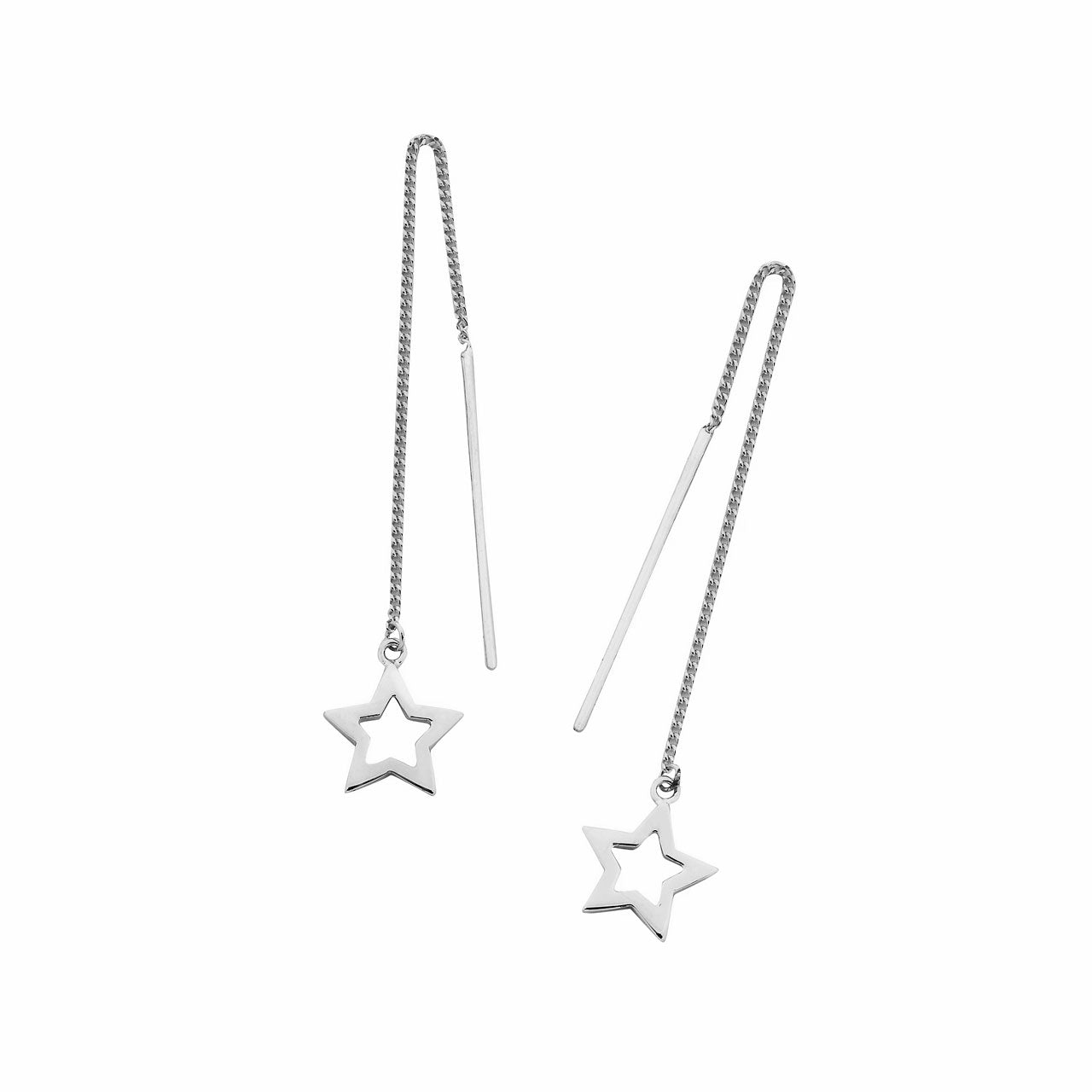Sterling Silver Star Thread Earrings