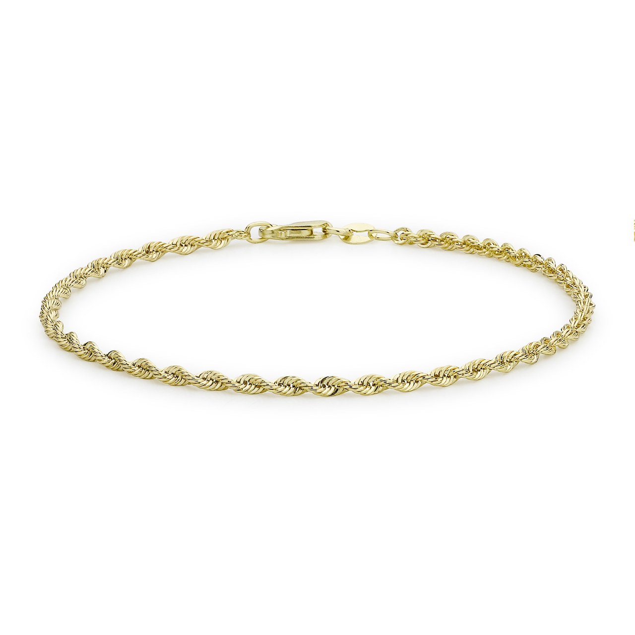 9k Yellow Gold Hollow Twist 18cm Bracelet