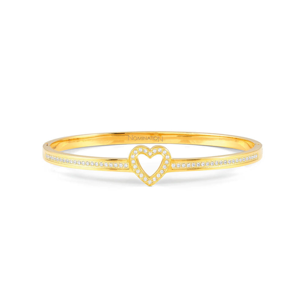 Pretty Bangles 029501/02/006 Gold Heart With CZ - Large