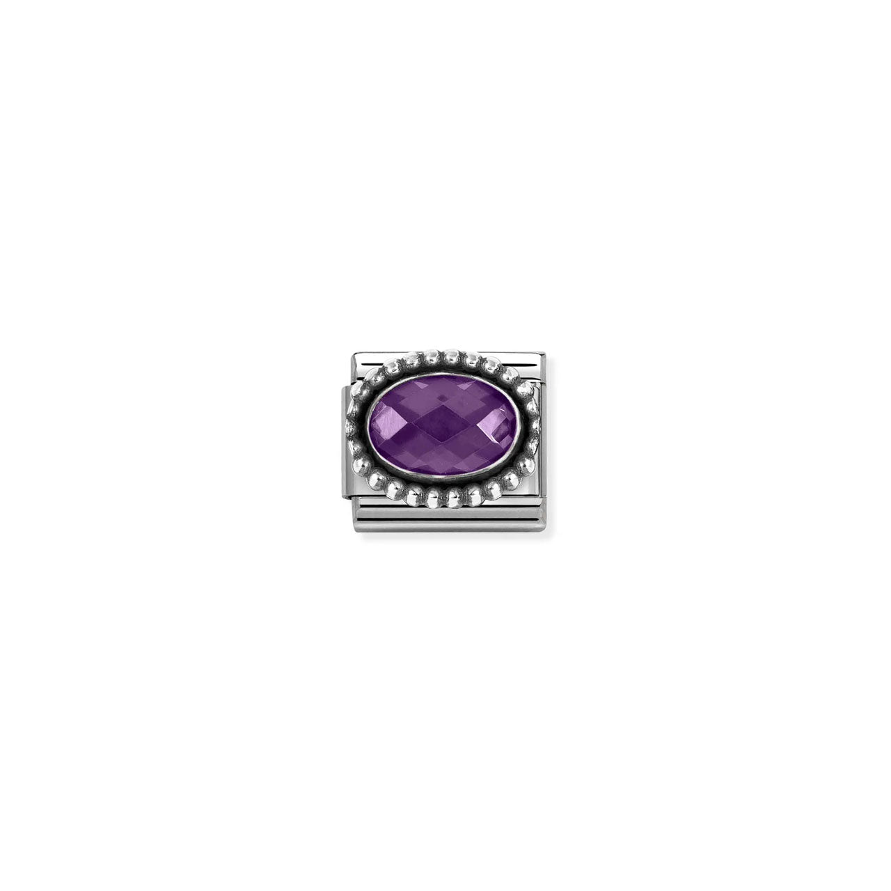 Composable Classic Link 330607/001 Oval Faceted Violet CZ In 925 Silver