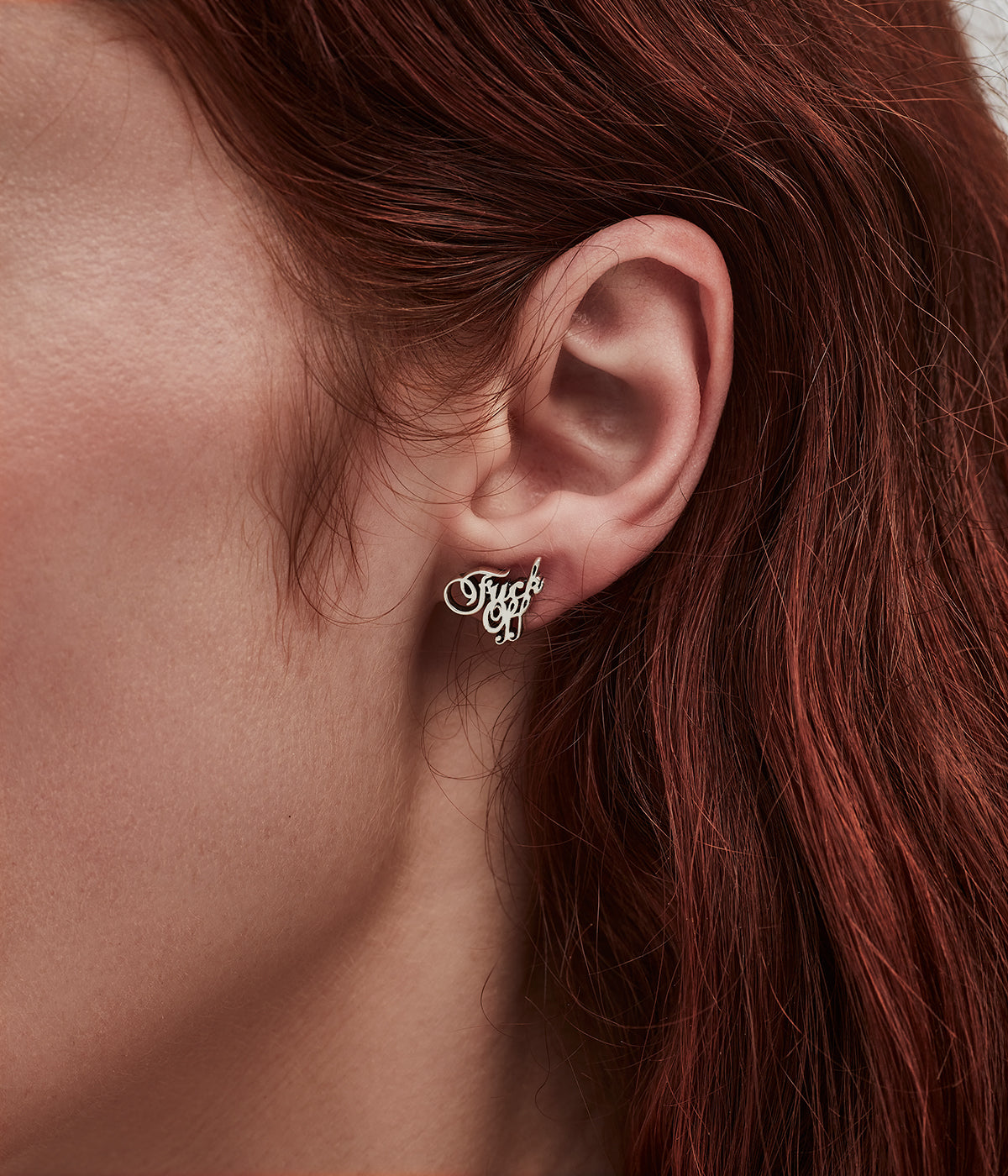 F*ck Off Script Stud Earrings