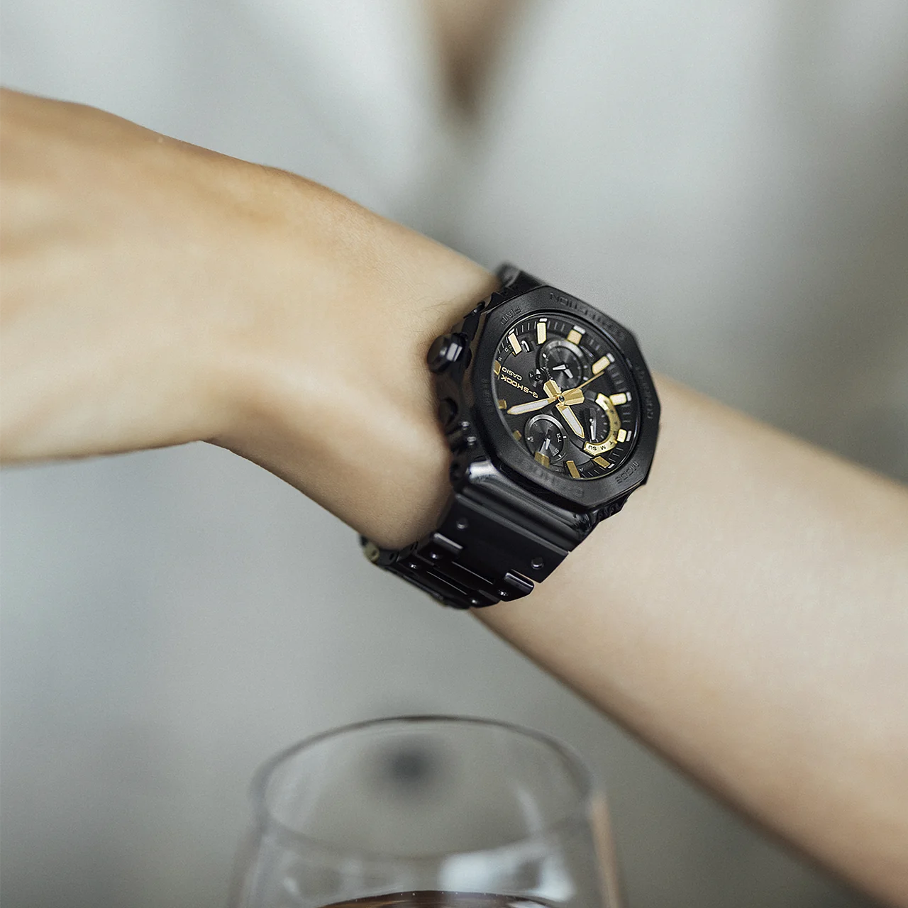 G-Shock Stainless 50th Anniversary Black & Gold Chronograph Watch - GMCB2100ZE-1A