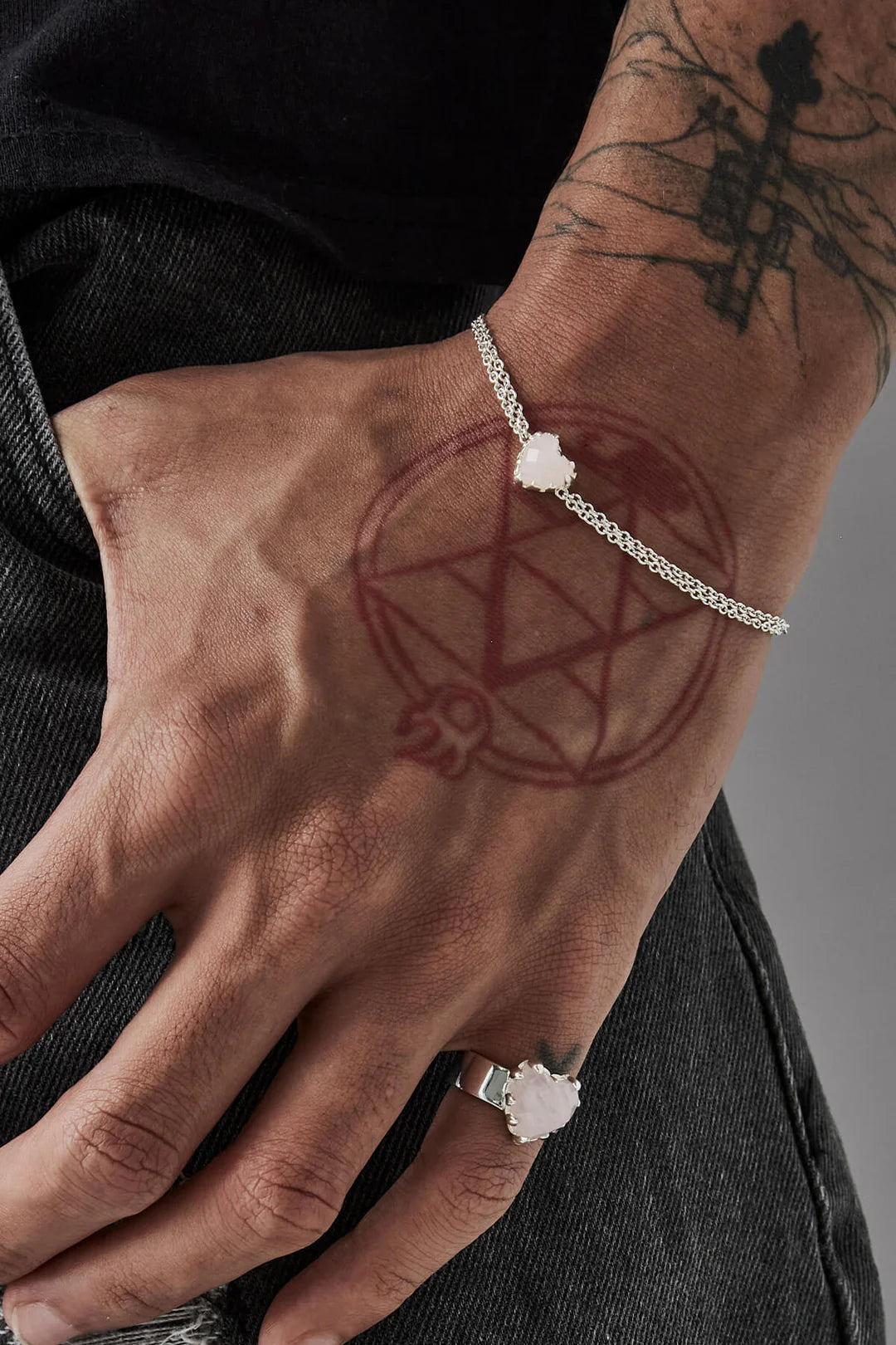 Love Claw Bracelet - Rose Quartz