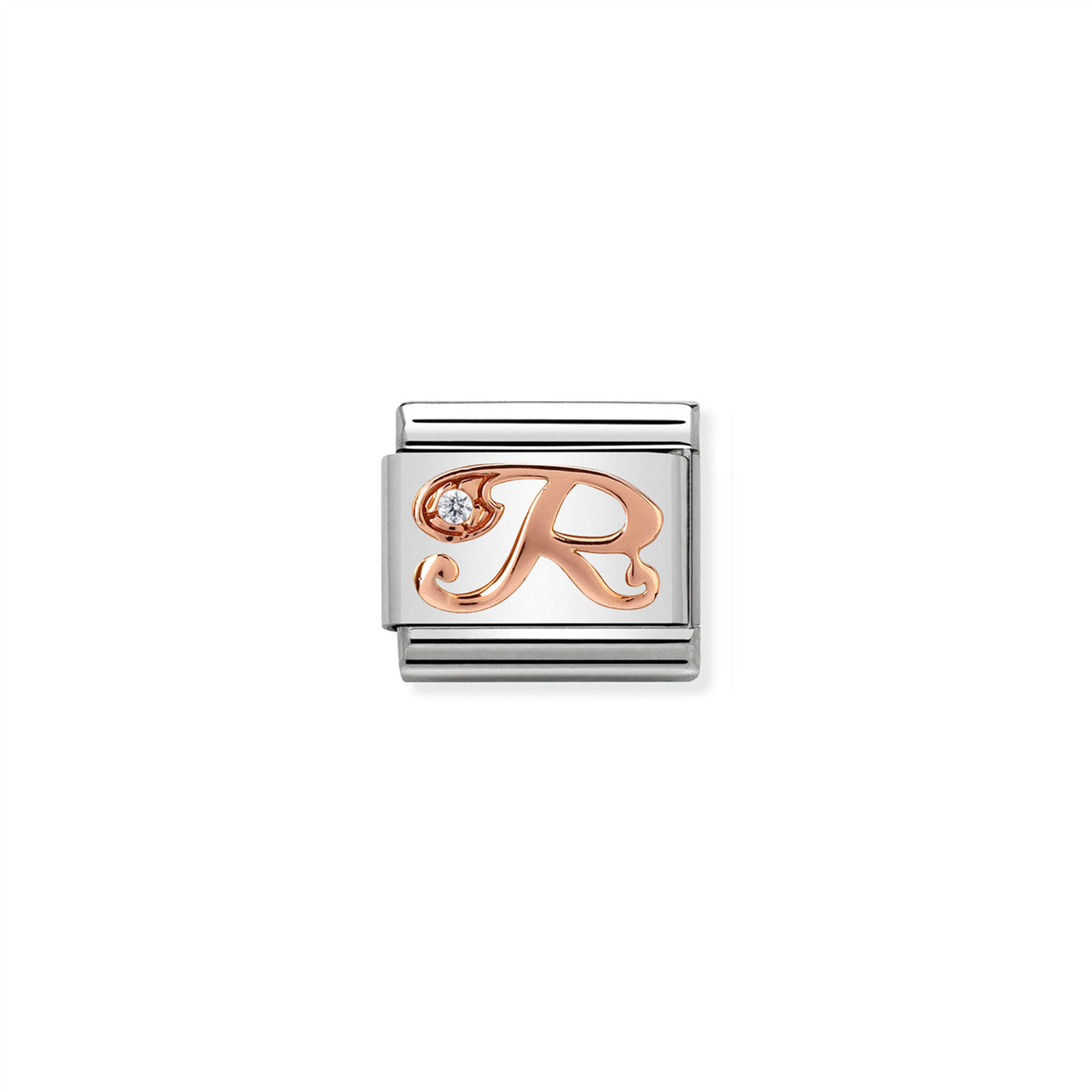 Composable Classic Link 430310/18 Letter R in Rose Gold & CZ