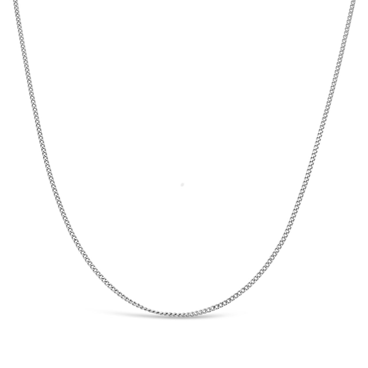 45cm 9k White Gold CD30 Diamond Cut Curb Chain