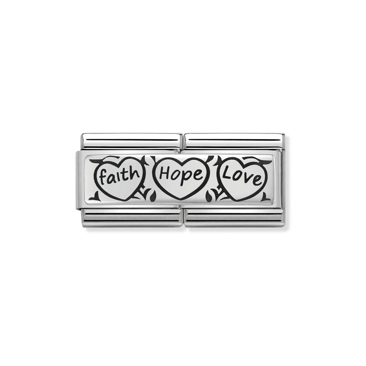 Composable Classic Double Link 330710/11 Faith Hope Love In 925 Silver