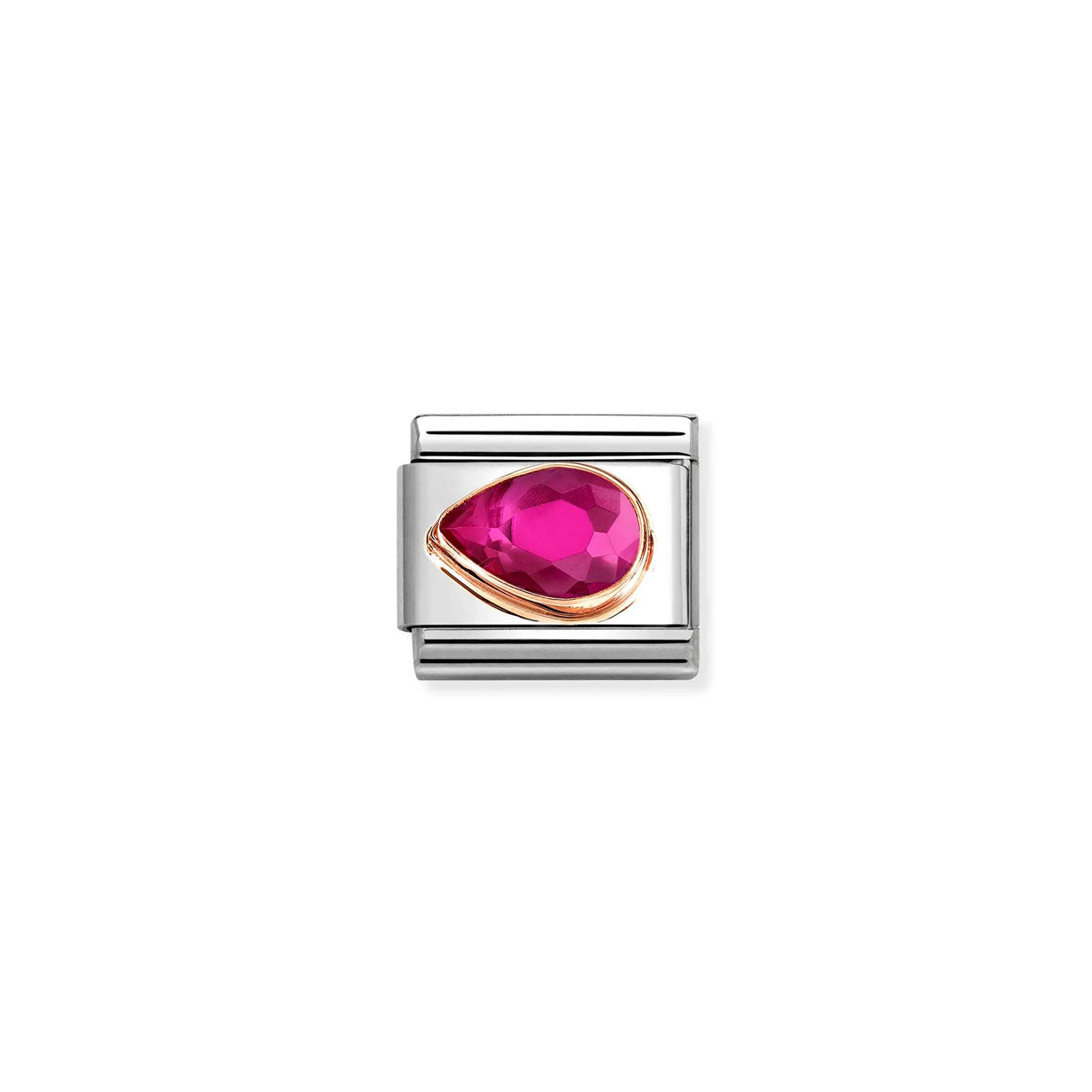 Composable Classic Link 430605/005 Tear Drop Left 9k Rose Gold & Red CZ