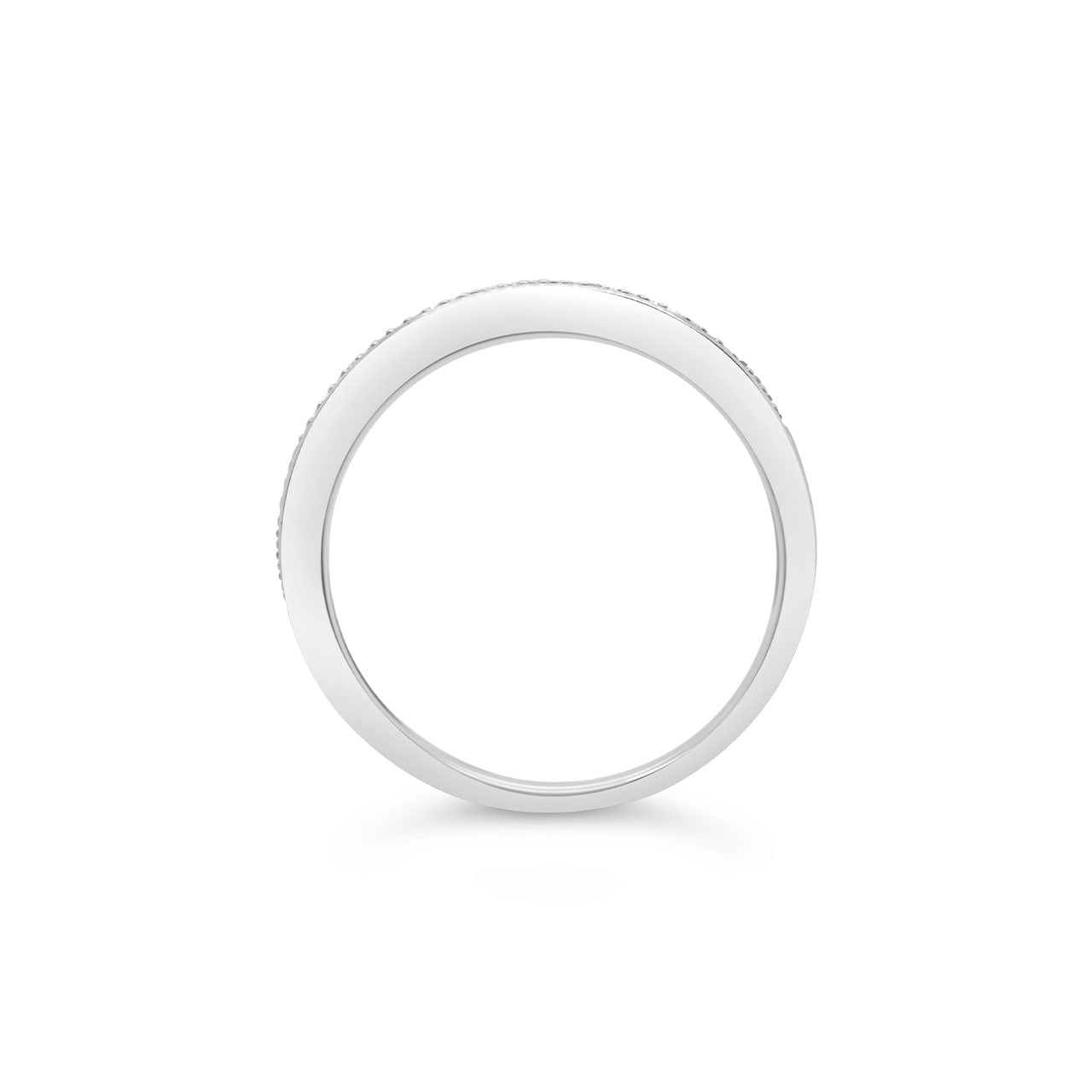 9k White Gold Diamond Stacker Band Dress Ring