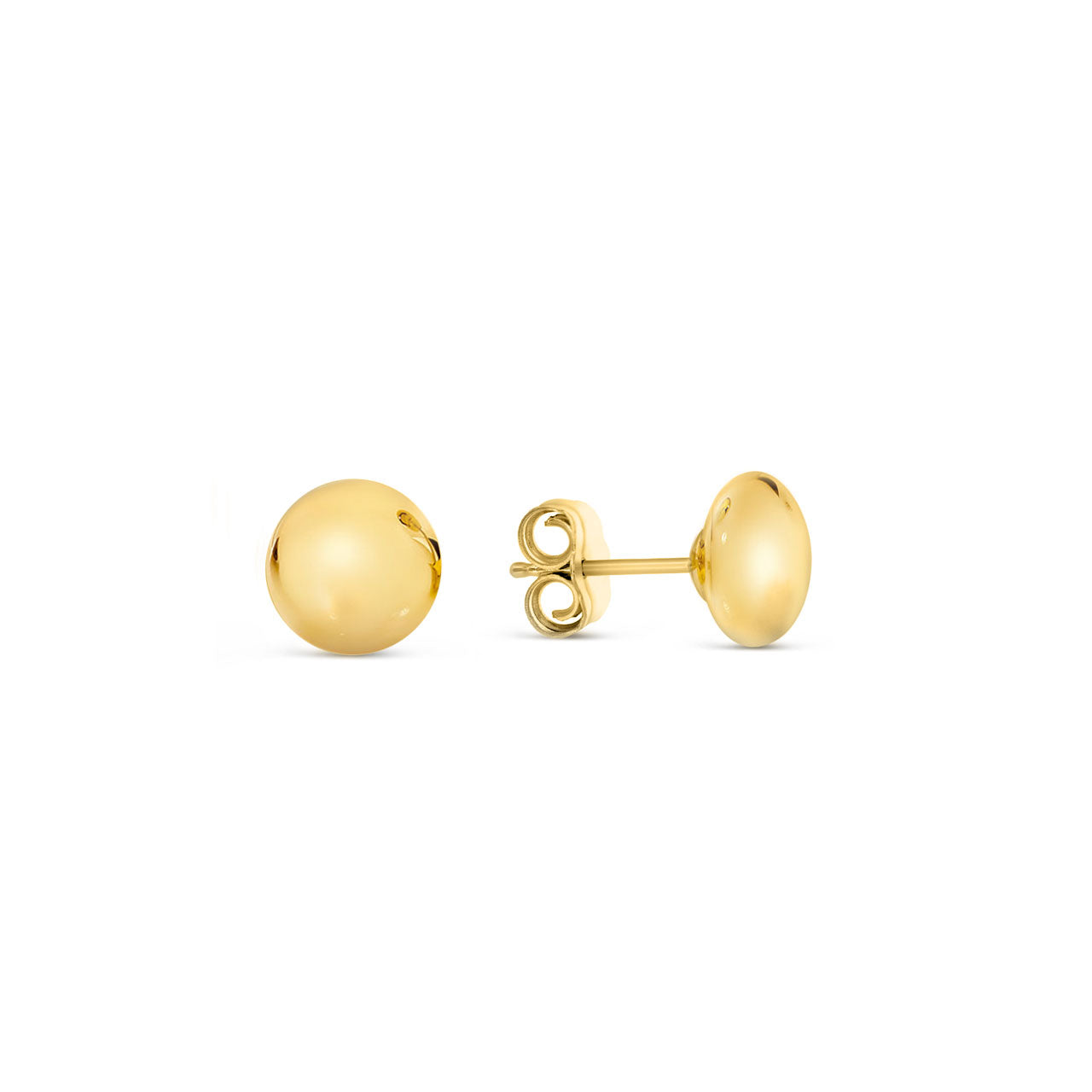 9k Yellow Gold 6mm Flat Ball Stud Earrings