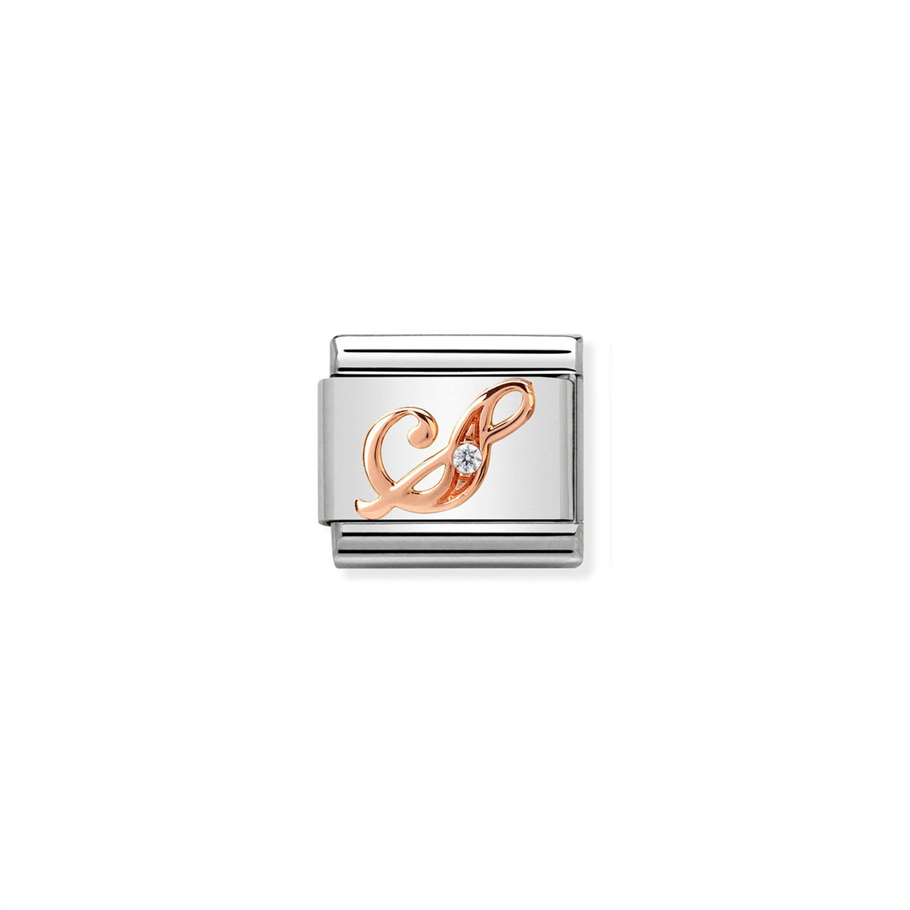 Composable Classic Link 430310/19 Letter S in Rose Gold & CZ