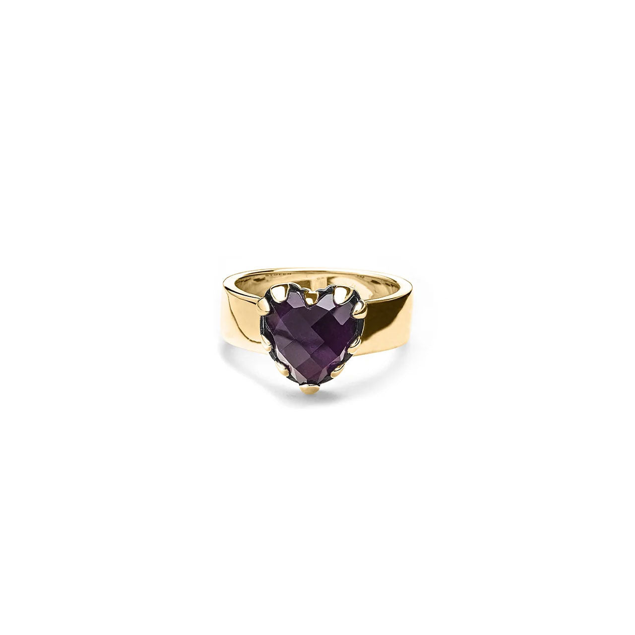 The Love Claw Ring Gold Plated - Dark Amethyst