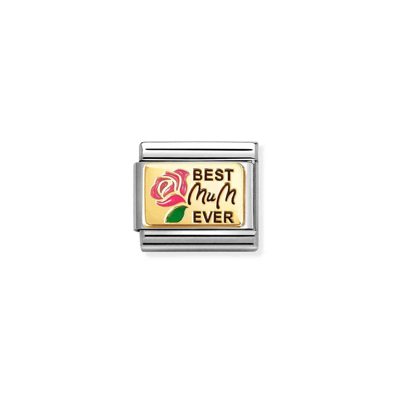 Composable Classic Link 030289/14 Best Mum Ever In 18K Gold & Enamel