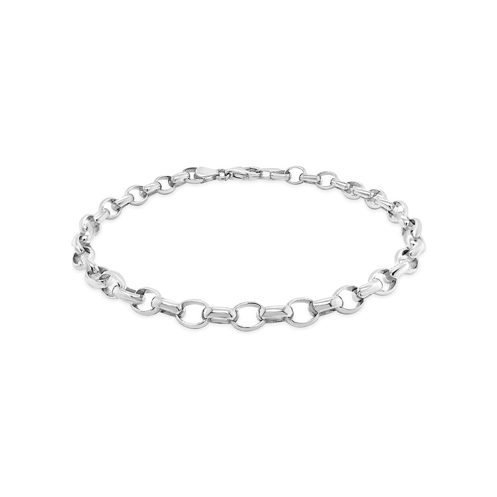 Sterling Silver B03 Oval Belcher Bracelet