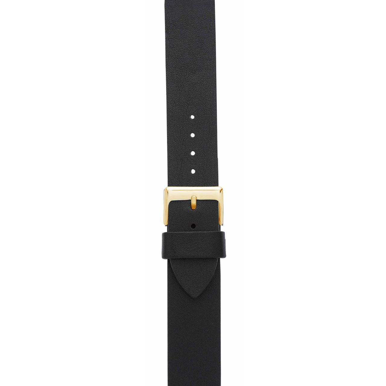 Black 18mm Leather Watch Strap