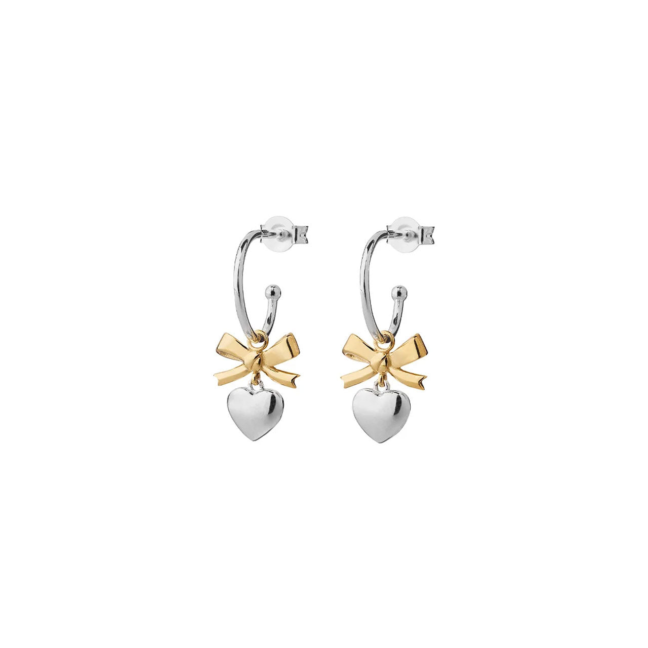 Sterling Silver Mini Superlove Hoop Earrings Silver/Gold