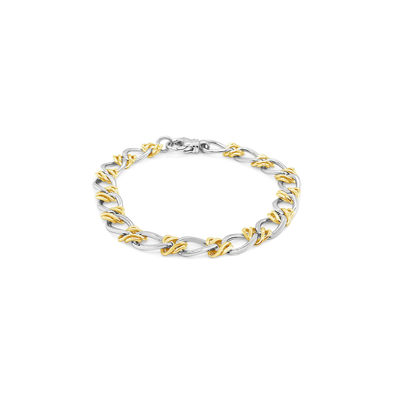 Sterling Silver & 9k Yellow Gold Celtic Weave Bracelet