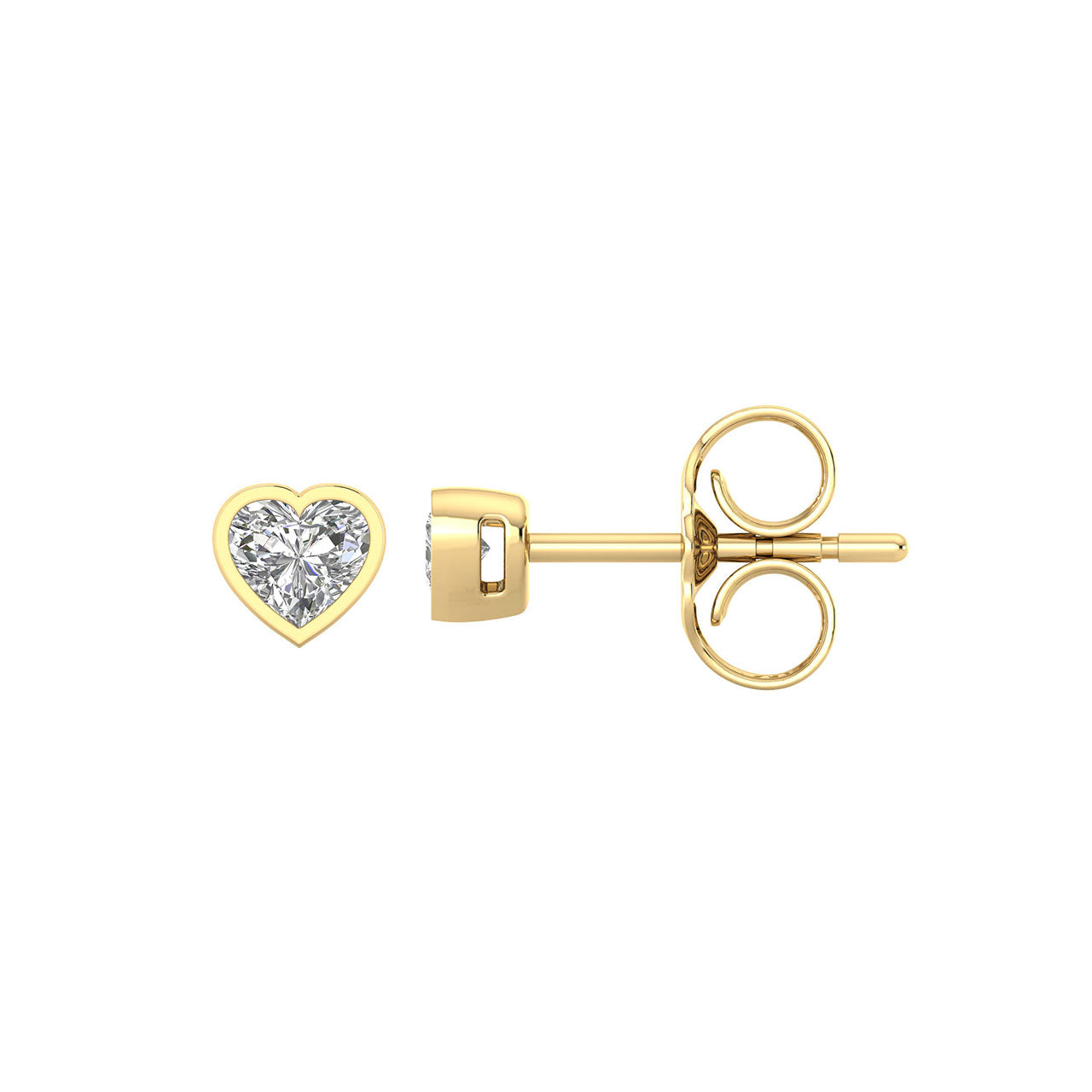 9k Yellow Gold 0.20ct Lab Grown Diamond Heart Earrings