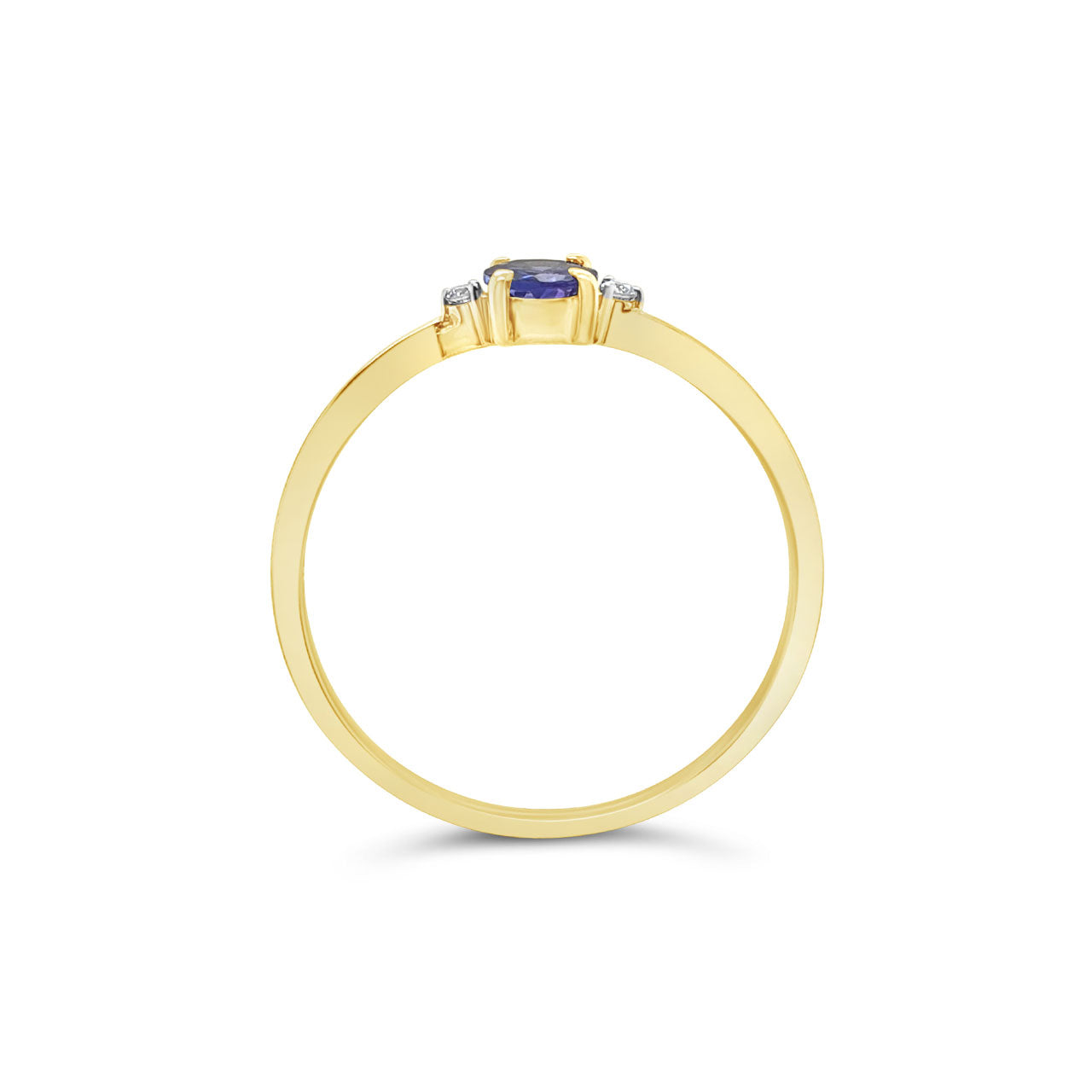 9k Yellow Gold Tanzanite & Diamond Dress Ring